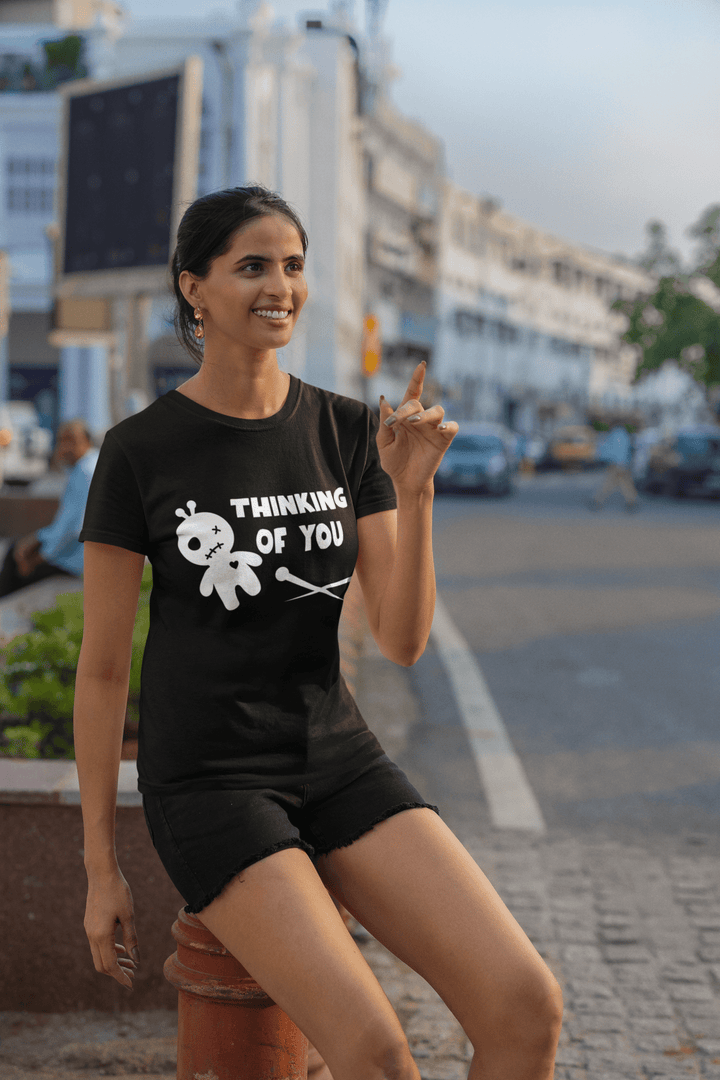 Thinking of You – Cute Voodoo Doll Humor Tee - Entitee