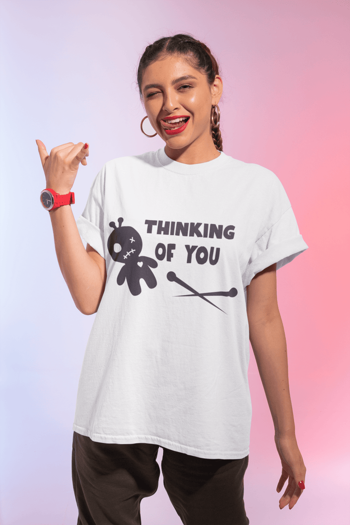 Thinking of You – Cute Voodoo Doll Humor Tee - Entitee