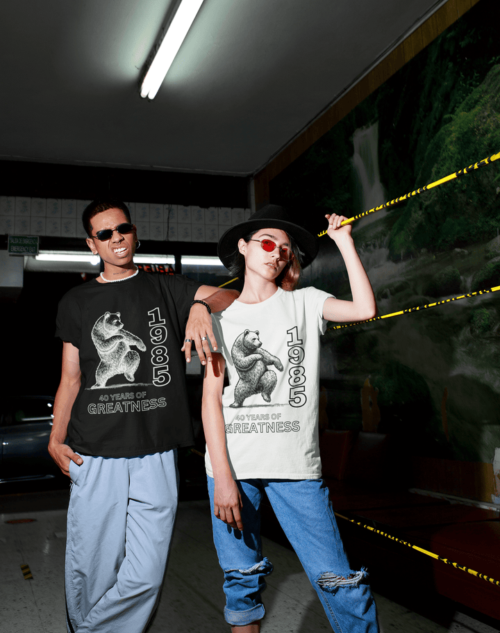 Vintage 1985 Dancing Bear T-Shirt – Celebrating 40 Years of Greatness - Entitee